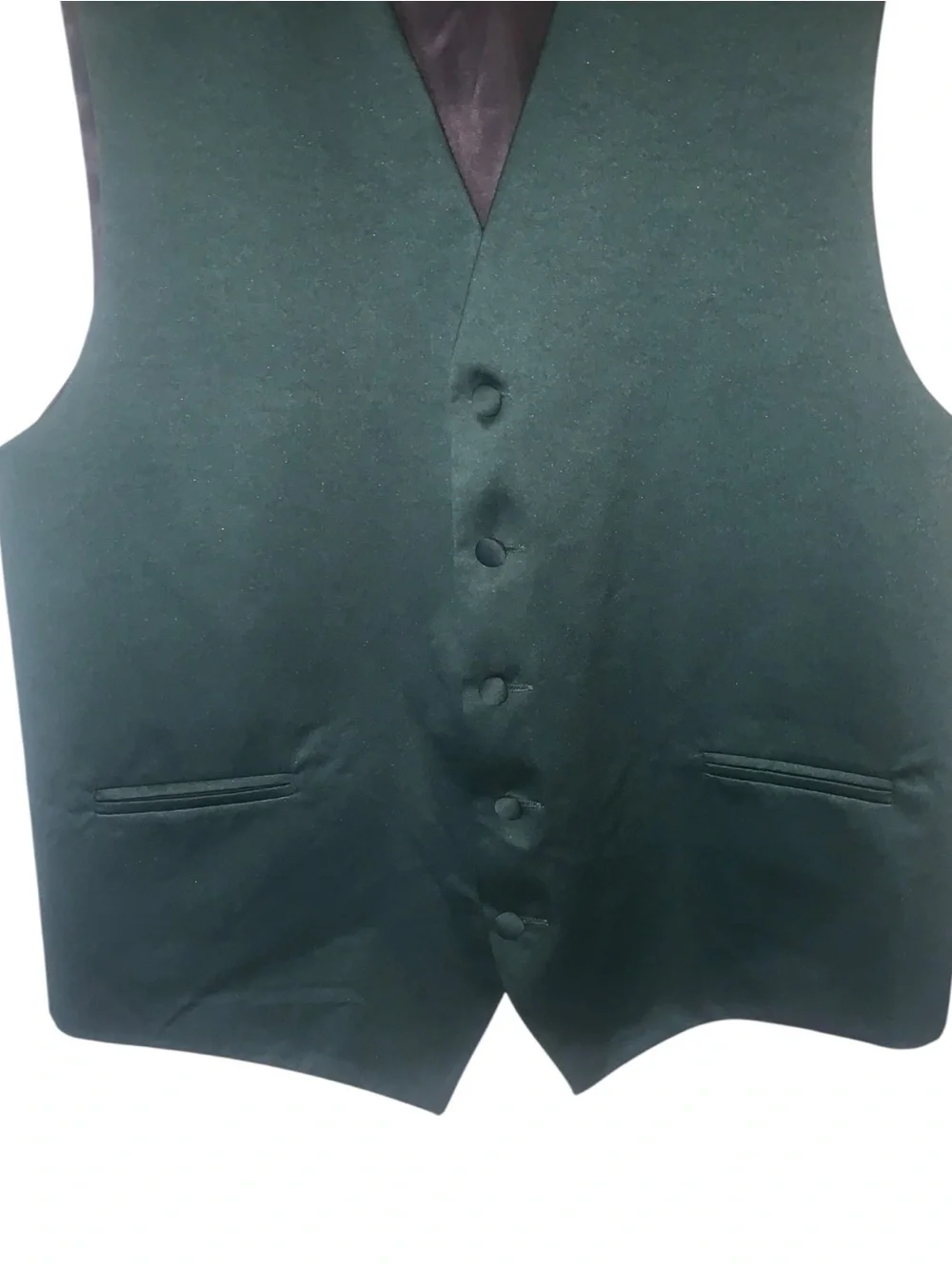 S.H. Churchill & Co. Dark Green Formal Vest Button Up Satin